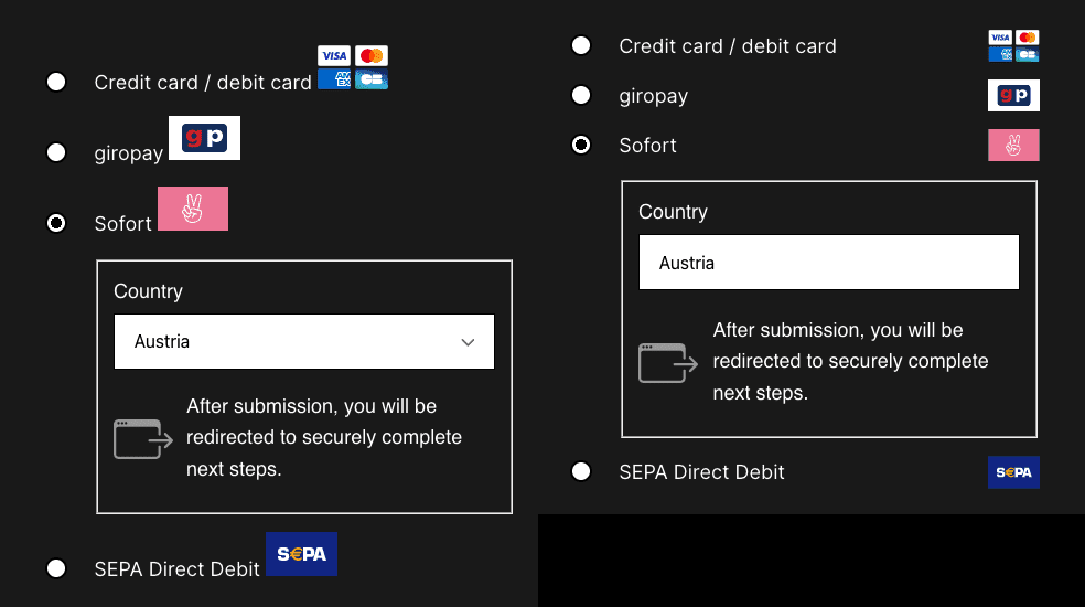 sofort shortcode comparison