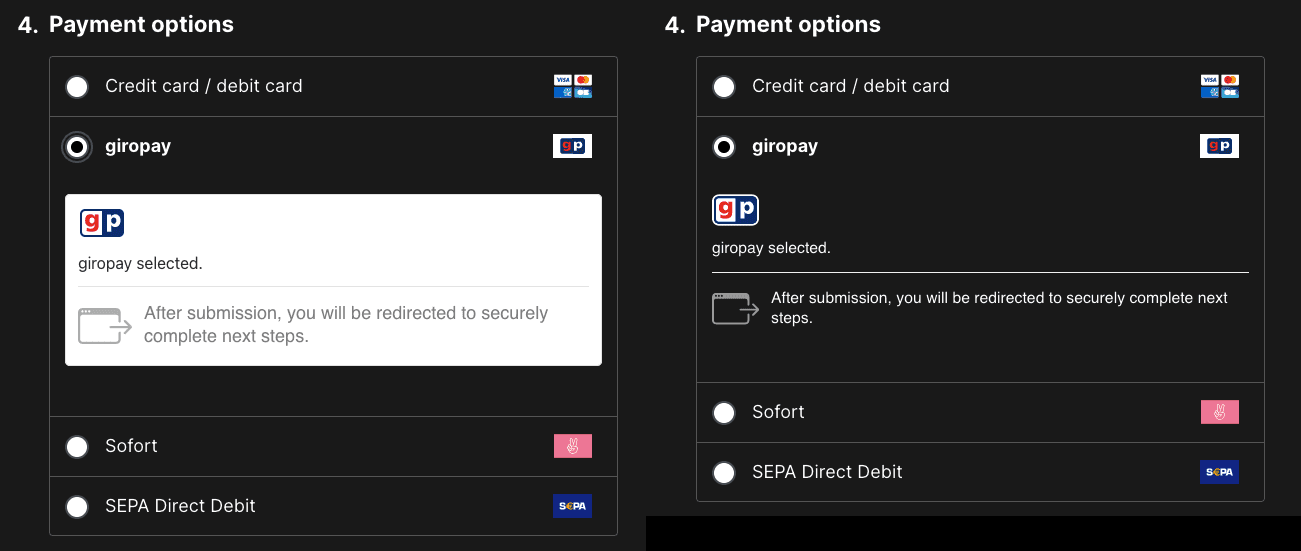 giropay blocks comparison