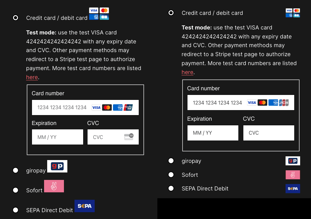 CC shortcode comparison