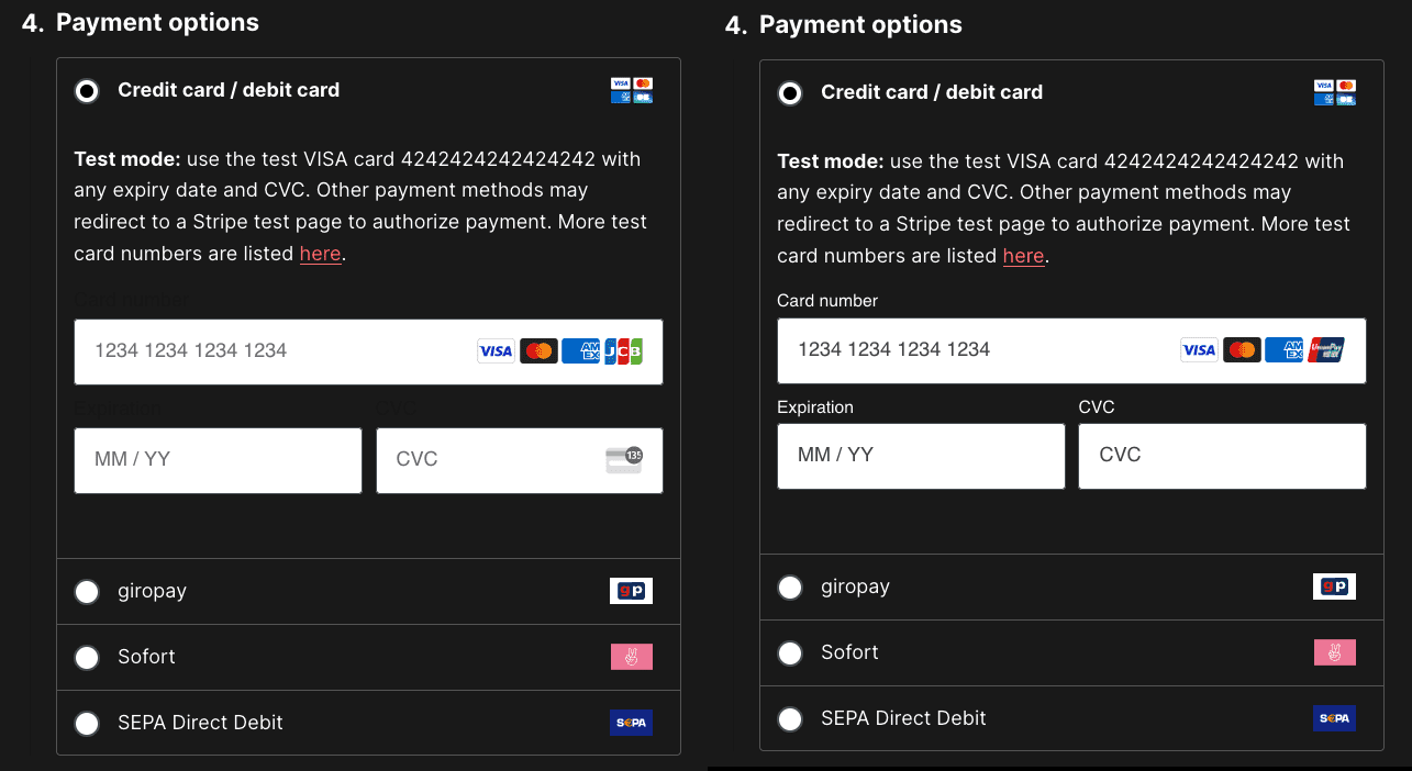 CC blocks comparison