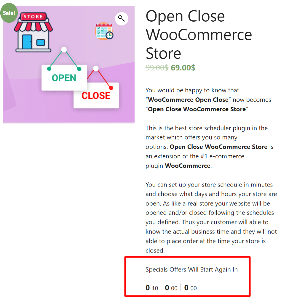 open close WooCommerce 