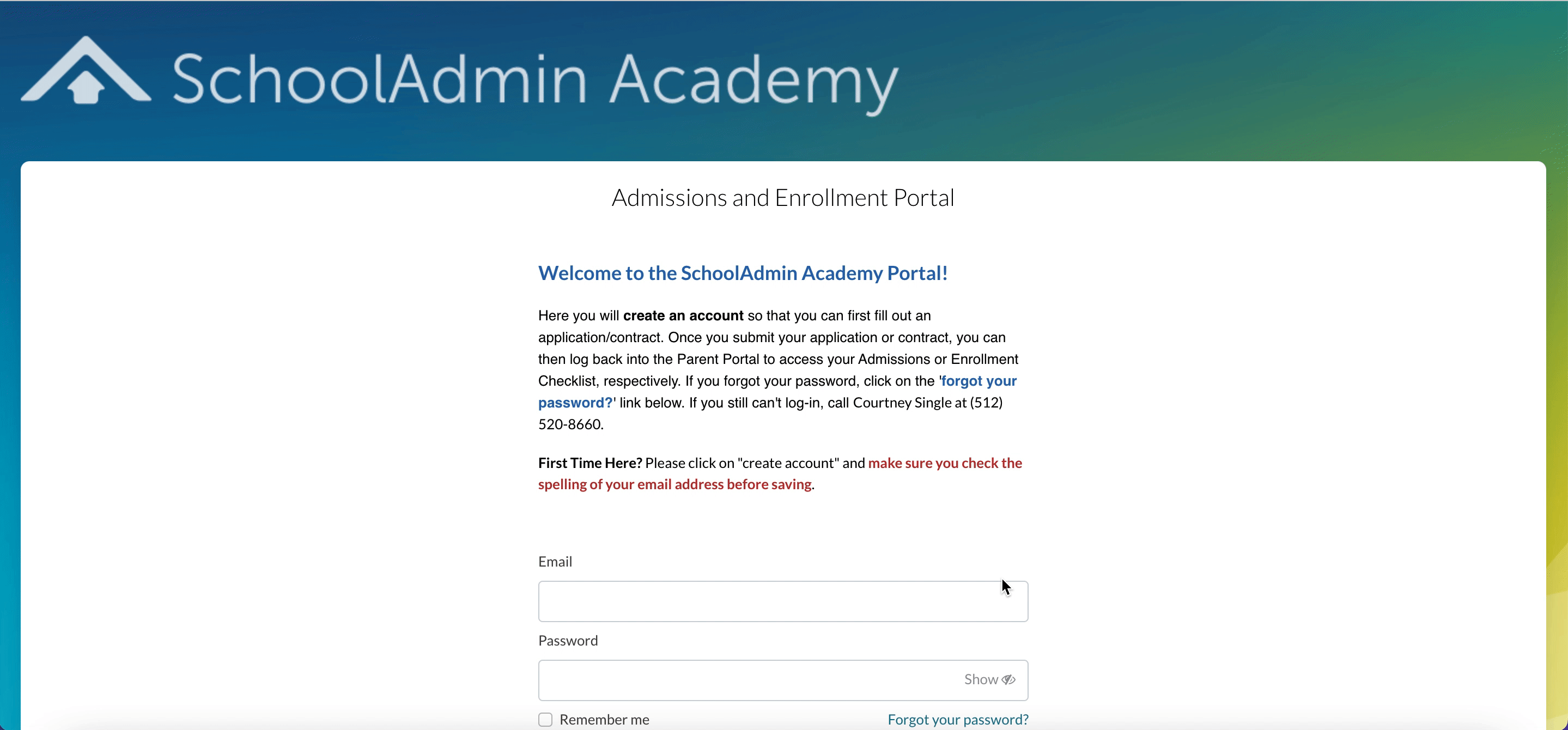 gif of the login page