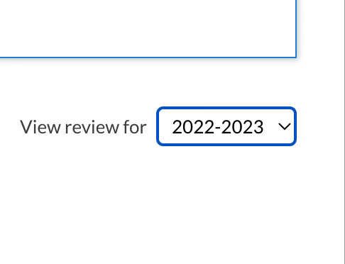 The term picker on a student's review tab.