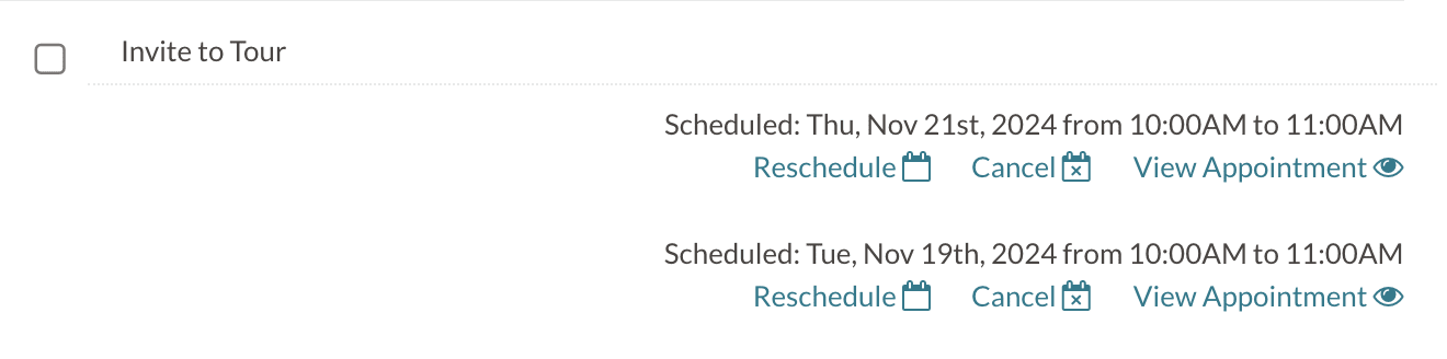 An example of a duplicate calendar booking on a checklist