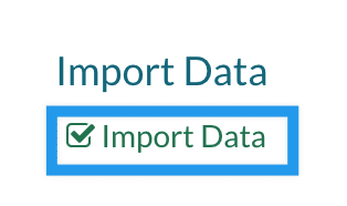 Image of the import data button