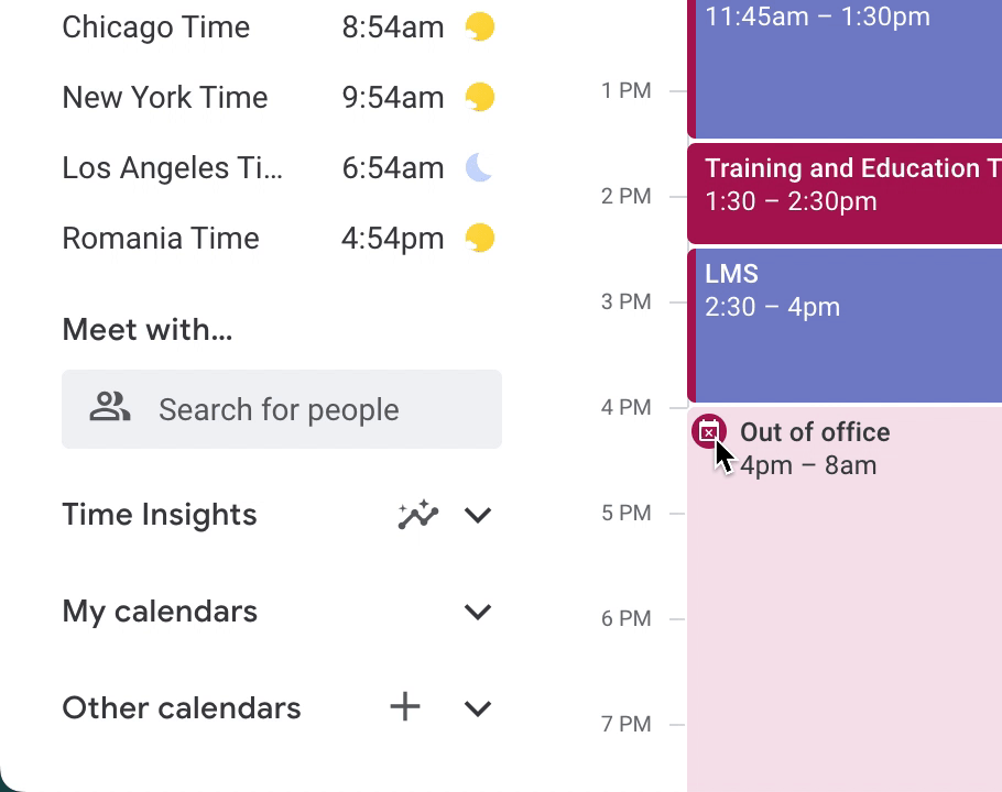 GIF of choosing to add a calendar by URL in google cal