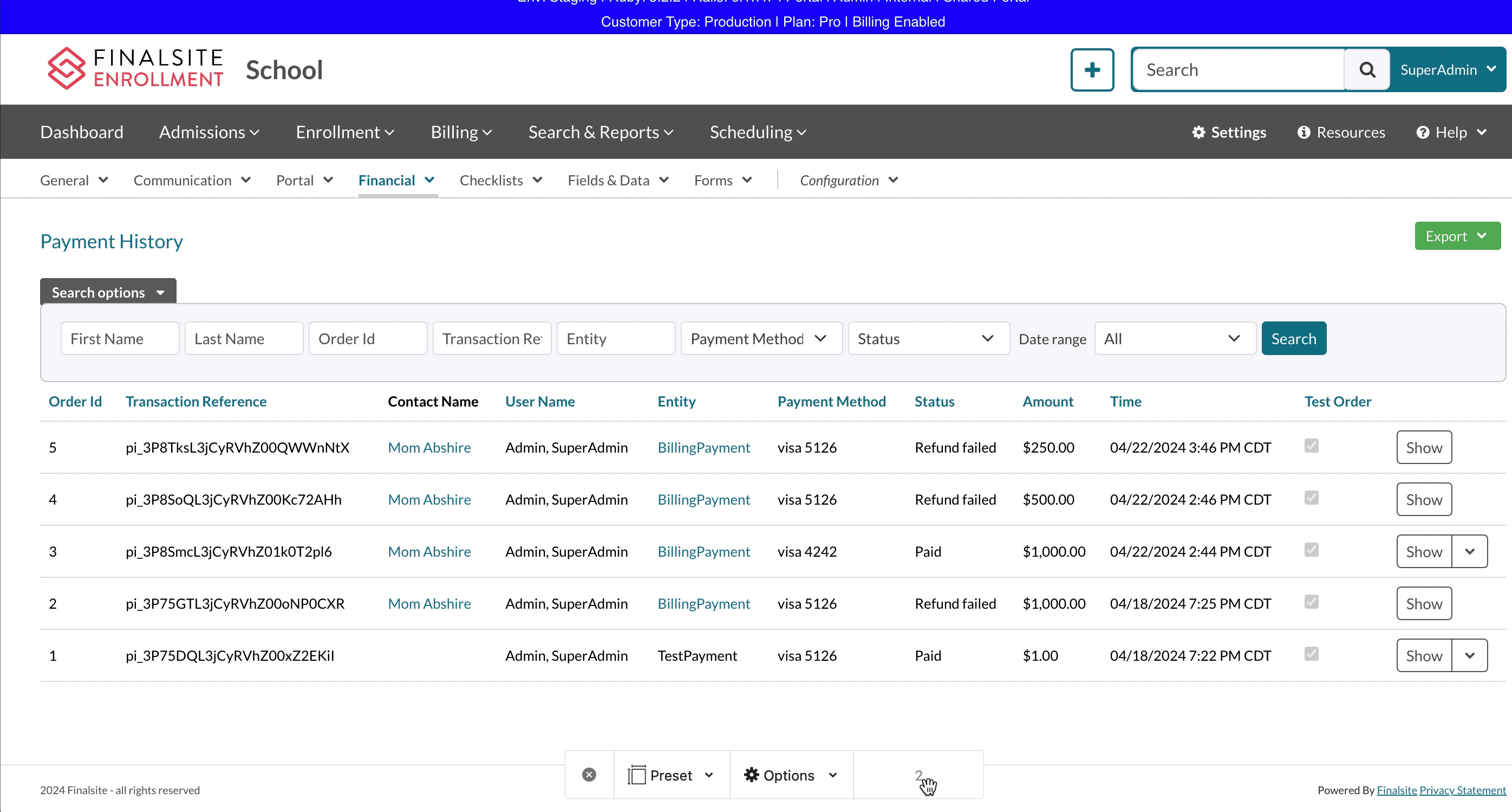 GIF of locating the refund history in the payment history report.gif