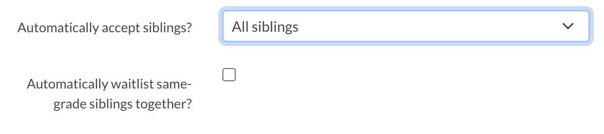 Auto waitlist sibling option in Lottery setup