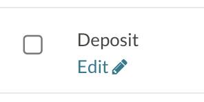 Deposit checklist item.