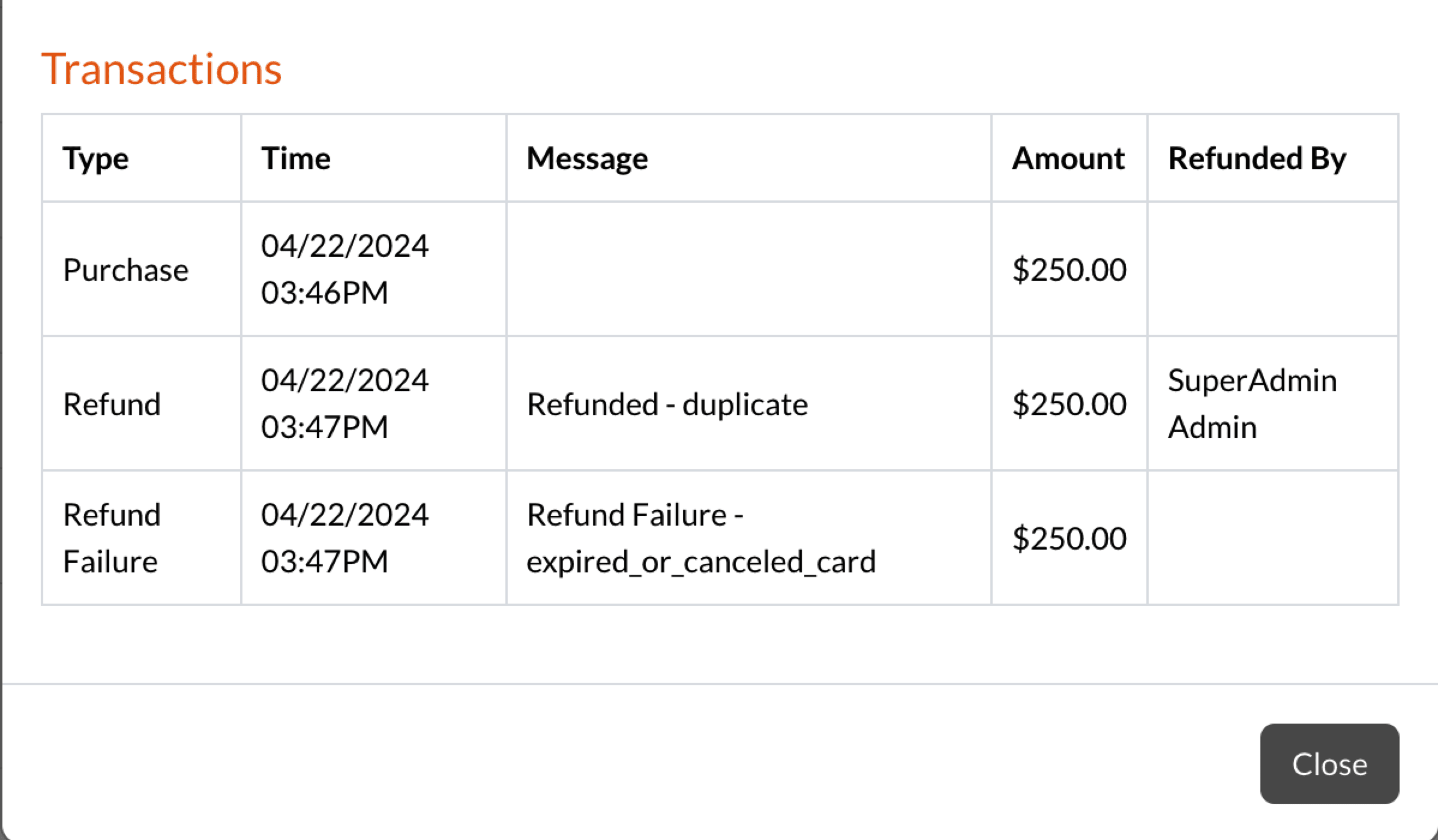 Example of a refund data displaying in the payment history report..png