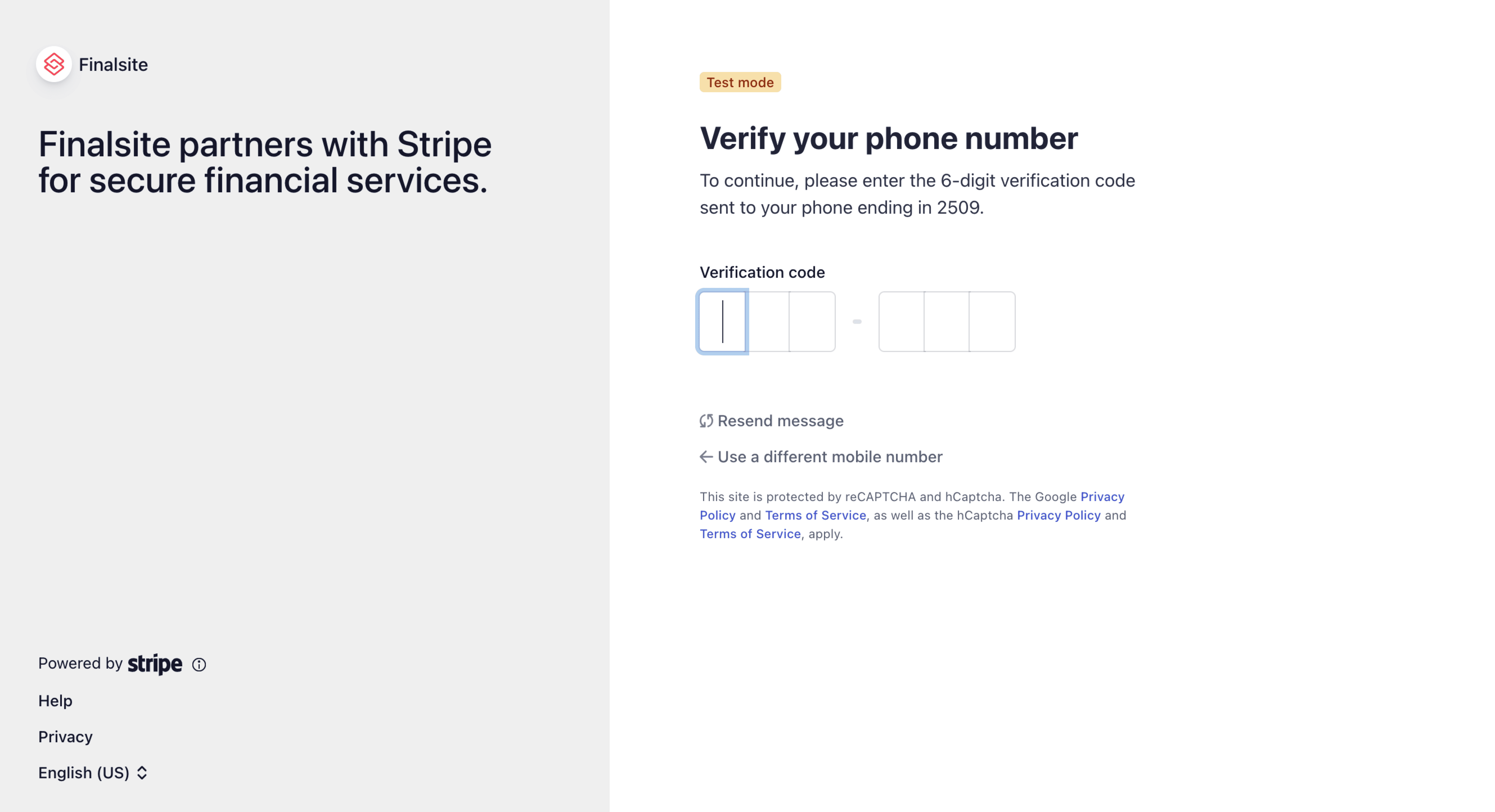 Once you enter your phone number,this is the page you will see asking for the confirmation code.