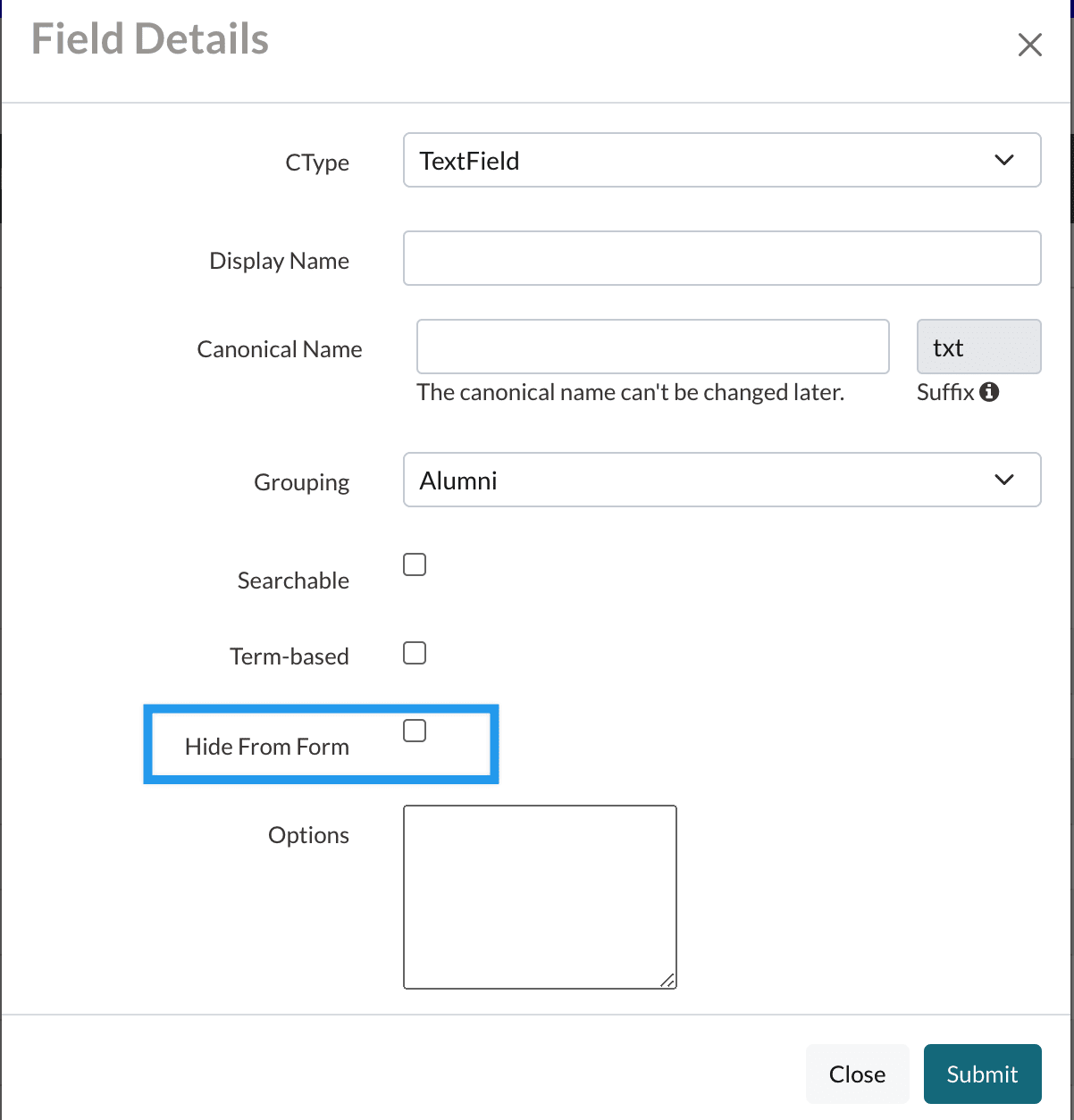 Hide From Form option in field settings.png