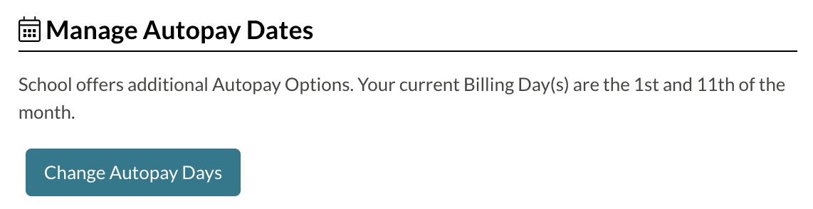 Manage Autopay section on the right side of the page on the Billing Management Tab.