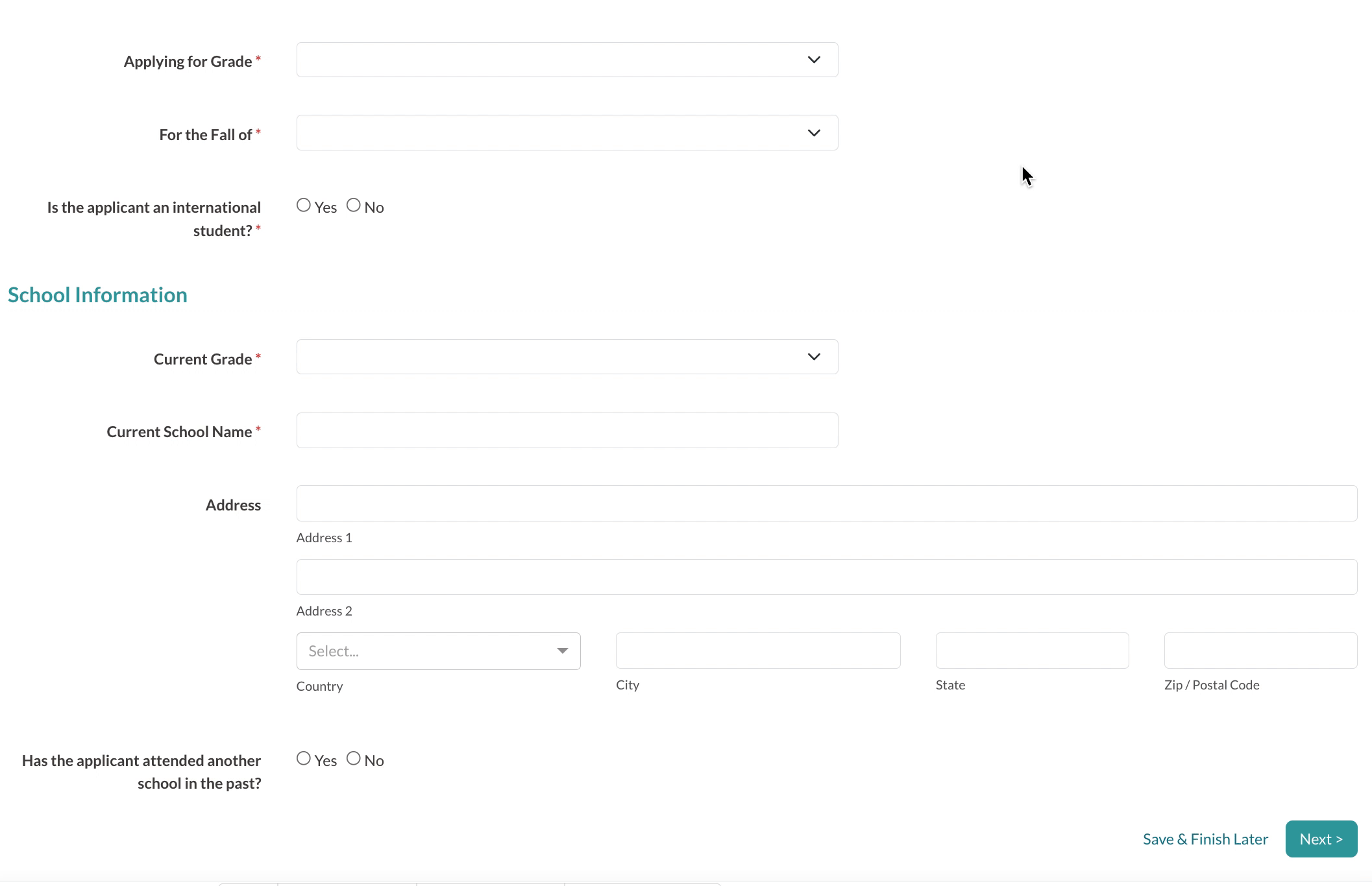 GIF of demonstrating what a field dependency looks like in a form