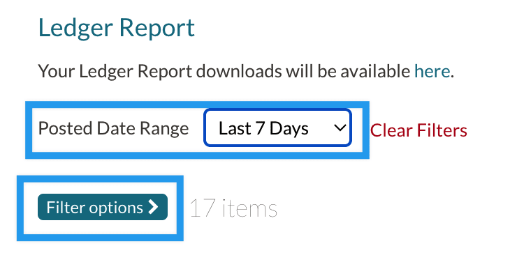 Custom Date filtering in the ledger report
