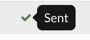 The sent icon on the Text message history page