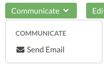 Communicate menu on the Students List page