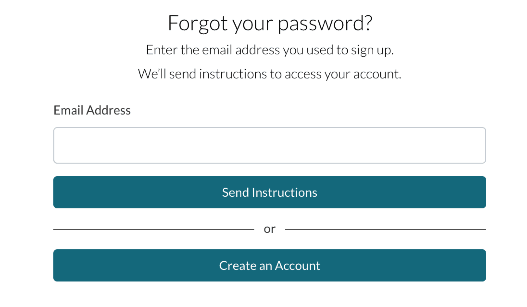 Forgot password page in the parent portal