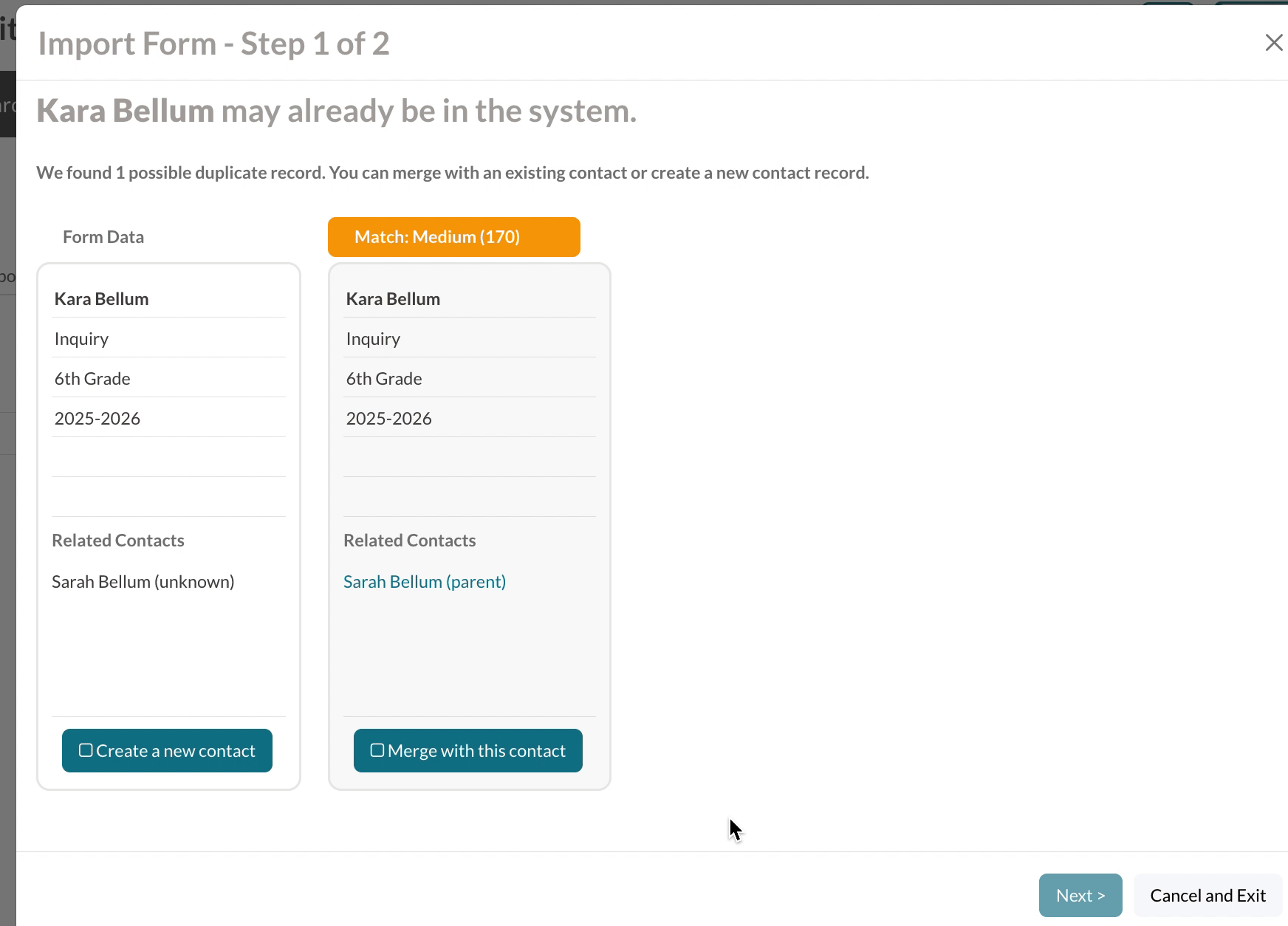 GIF of a duplicate appointment being matched to show a duplicate appointment