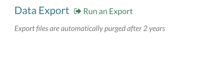 The Run an Export button.