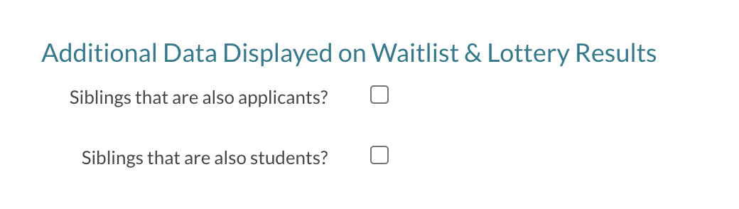 Additional Data Displayed on Waitlist & Lottery Results section of the Lottery page.