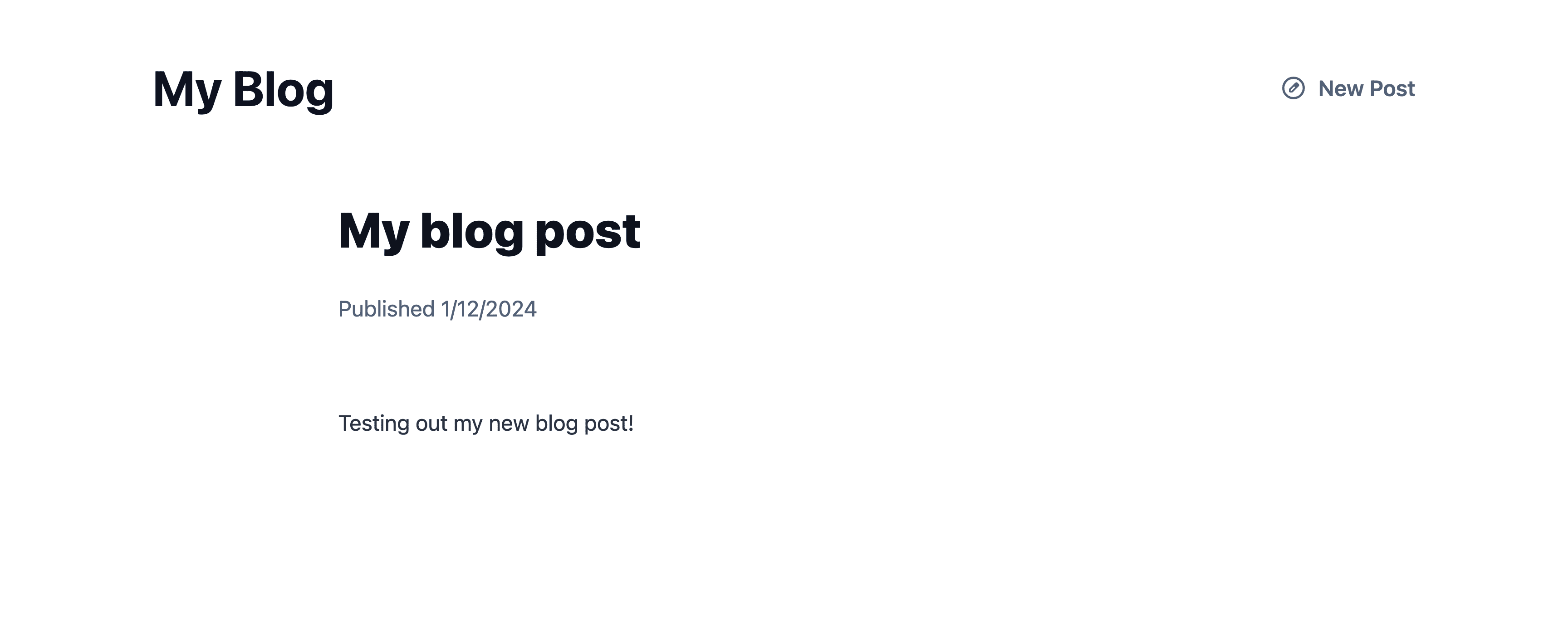 Displaying a single post from the blog