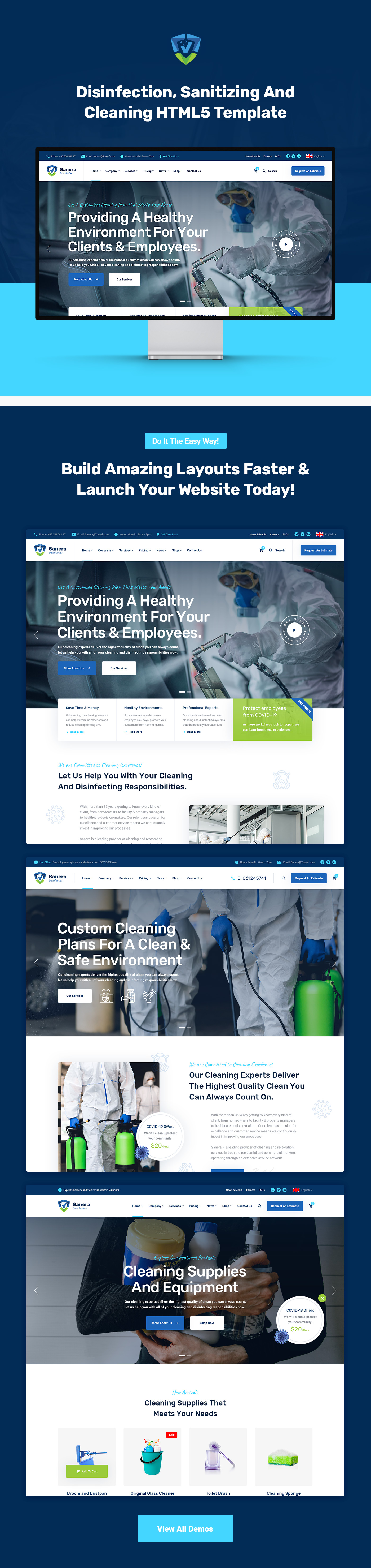 Sanera - Sanitizing And Cleaning Services Template - 1